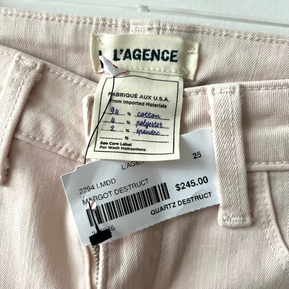 NWT L’AGENCE Margot High Rise Skinny Jeans In Quartz/Light Pink Destruct… - Picture 6 of 8